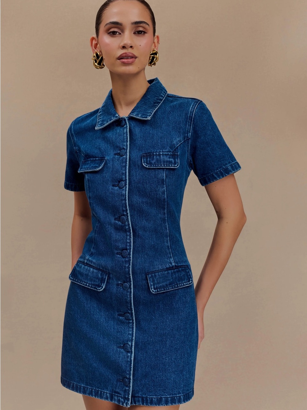 Meshki Leighton Denim Mini Dress